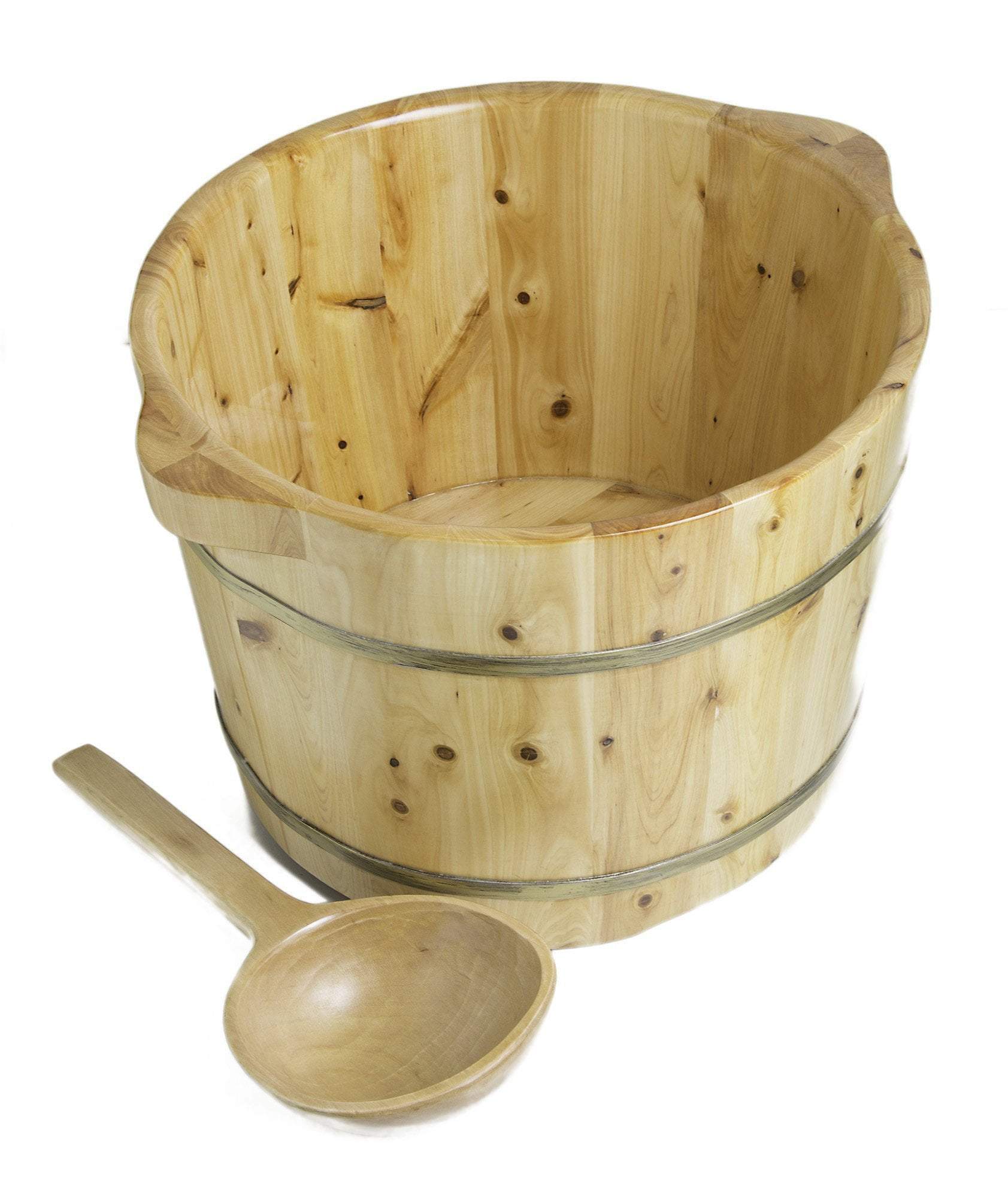 alfi 15 solid cedar wood foot soaking barrel bucket with matching spoon ab6604