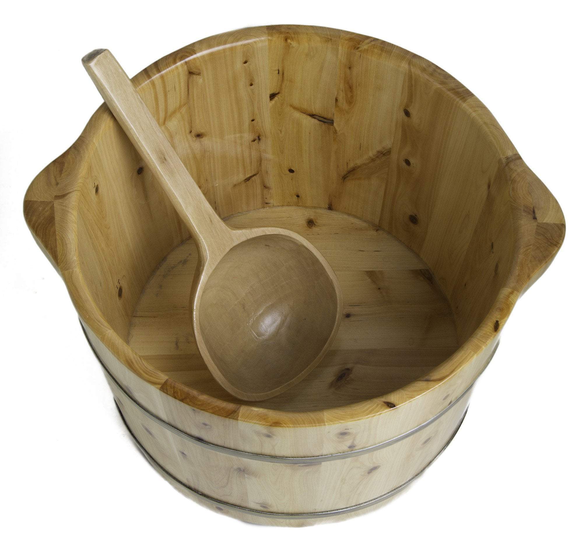 alfi 15 solid cedar wood foot soaking barrel bucket with matching spoon ab6604