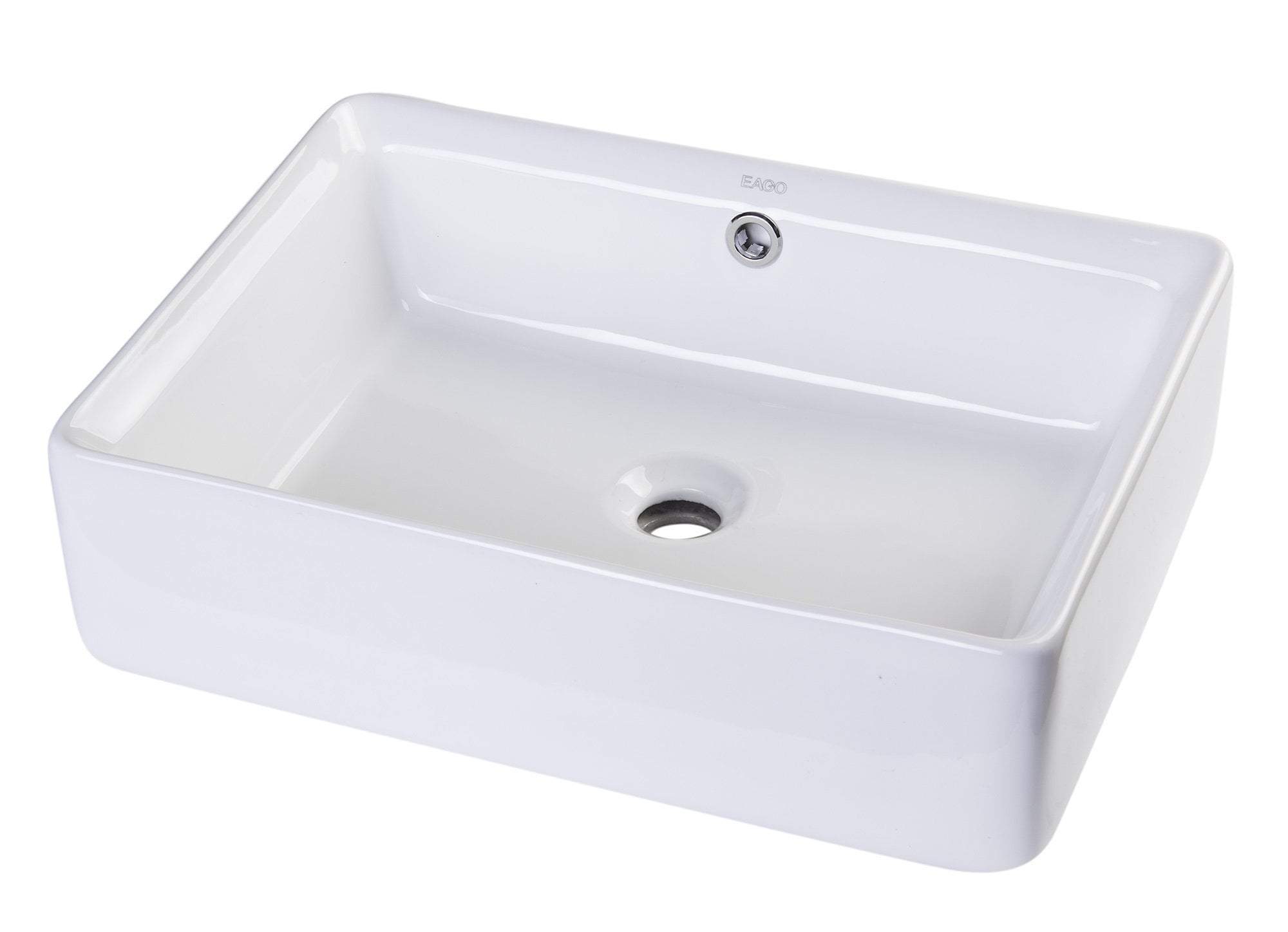 20" RECTANGULAR CERAMIC ABOVE MOUNT BASIN VESSEL SINK