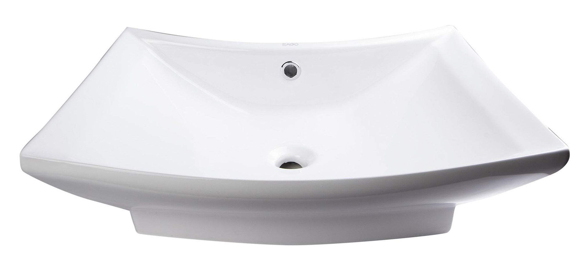 28" Rectangular Porcelain Bathroom Vessel Sink with Single Hole