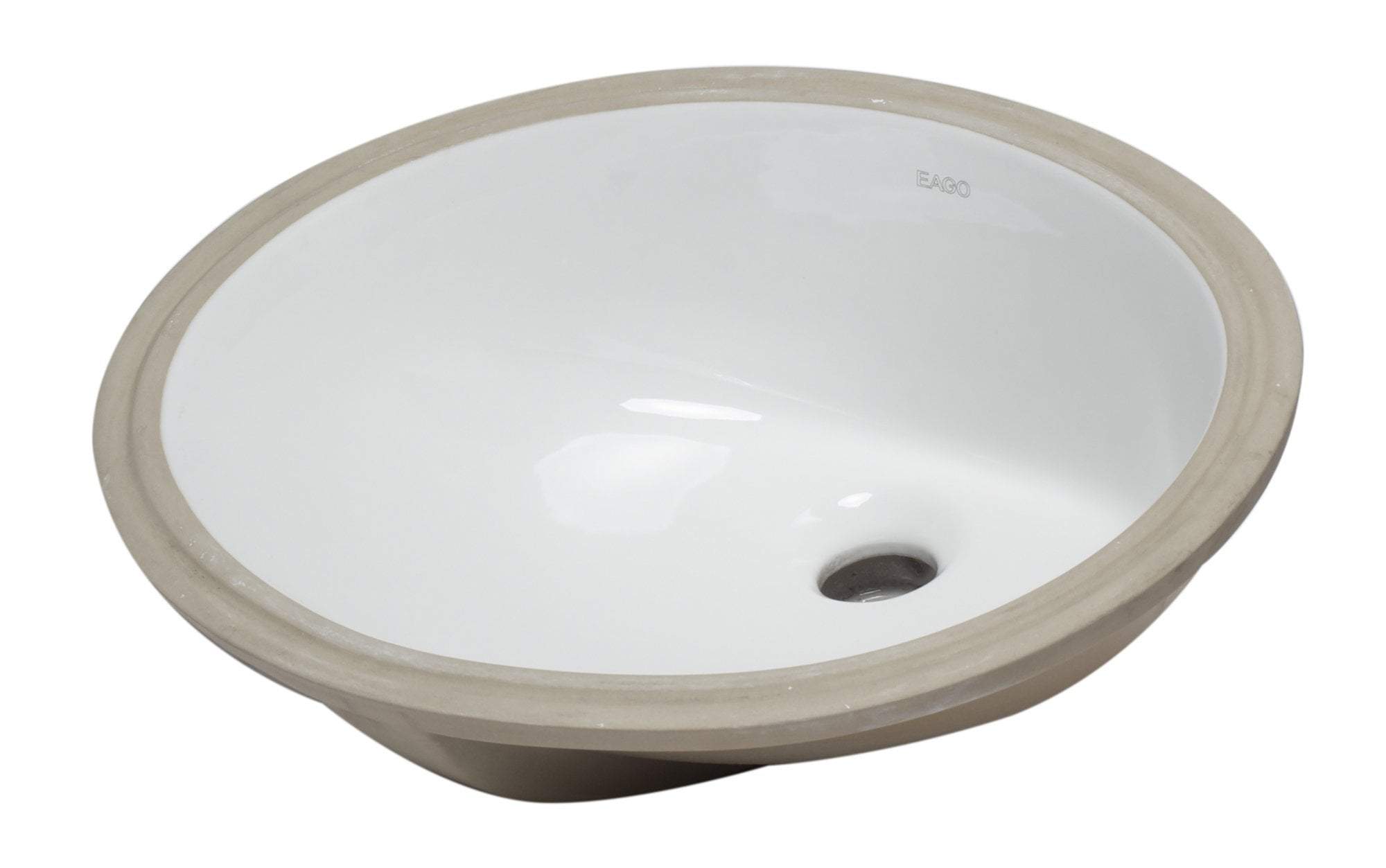 White Ceramic 18"x15" Undermount Oval Bathroom Sink