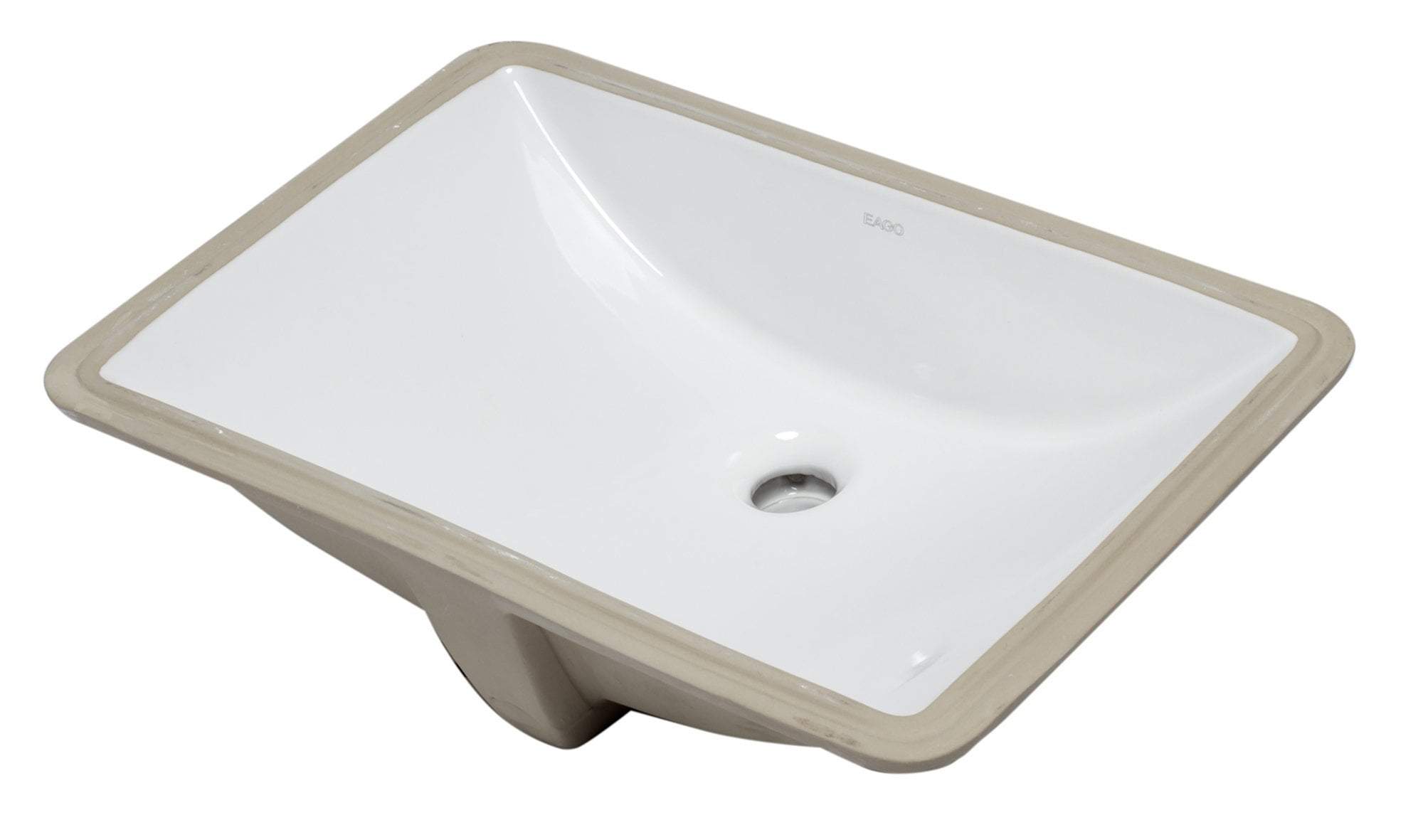 White Ceramic 22"x15" Undermount Rectangular Bathroom Sink