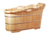 57&quot; Free Standing Rubber Wooden Soaking Bathtub with Headrest