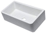 33&quot; White Smooth Apron Solid Thick Wall Fireclay Single Bowl Farm Sink