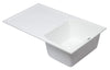 ALFI brand AB1620DI-W White 34&quot; Single Bowl Granite Composite Kitchen Sink with Drainboard