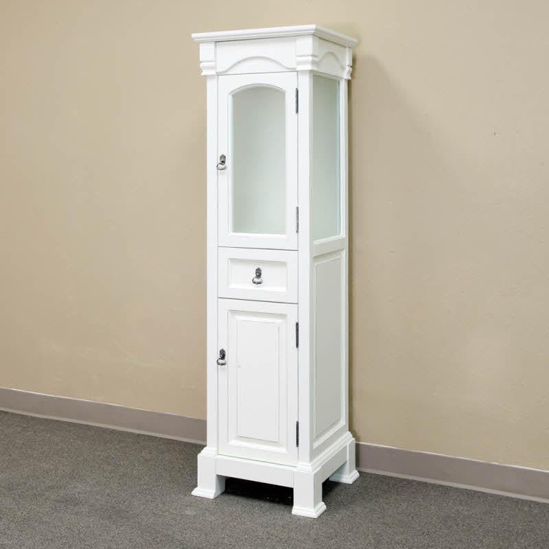 Bellaterra 65"H Linen Cabinet, Solid Wood, Cream White