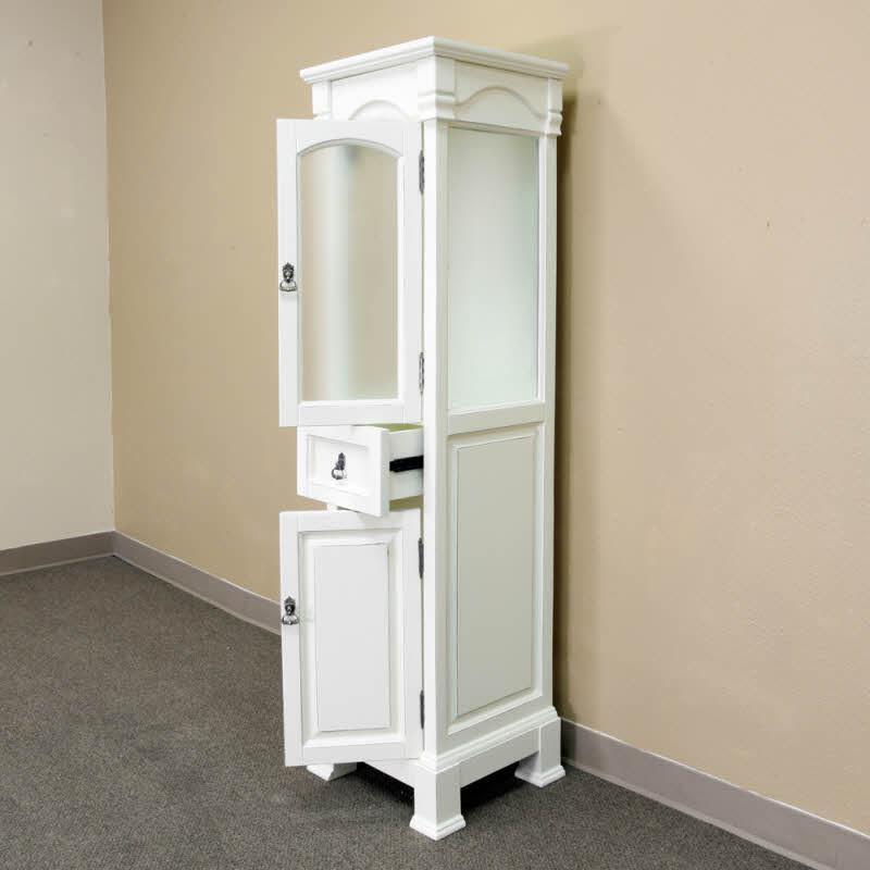 Bellaterra 65"H Linen Cabinet, Solid Wood, Cream White