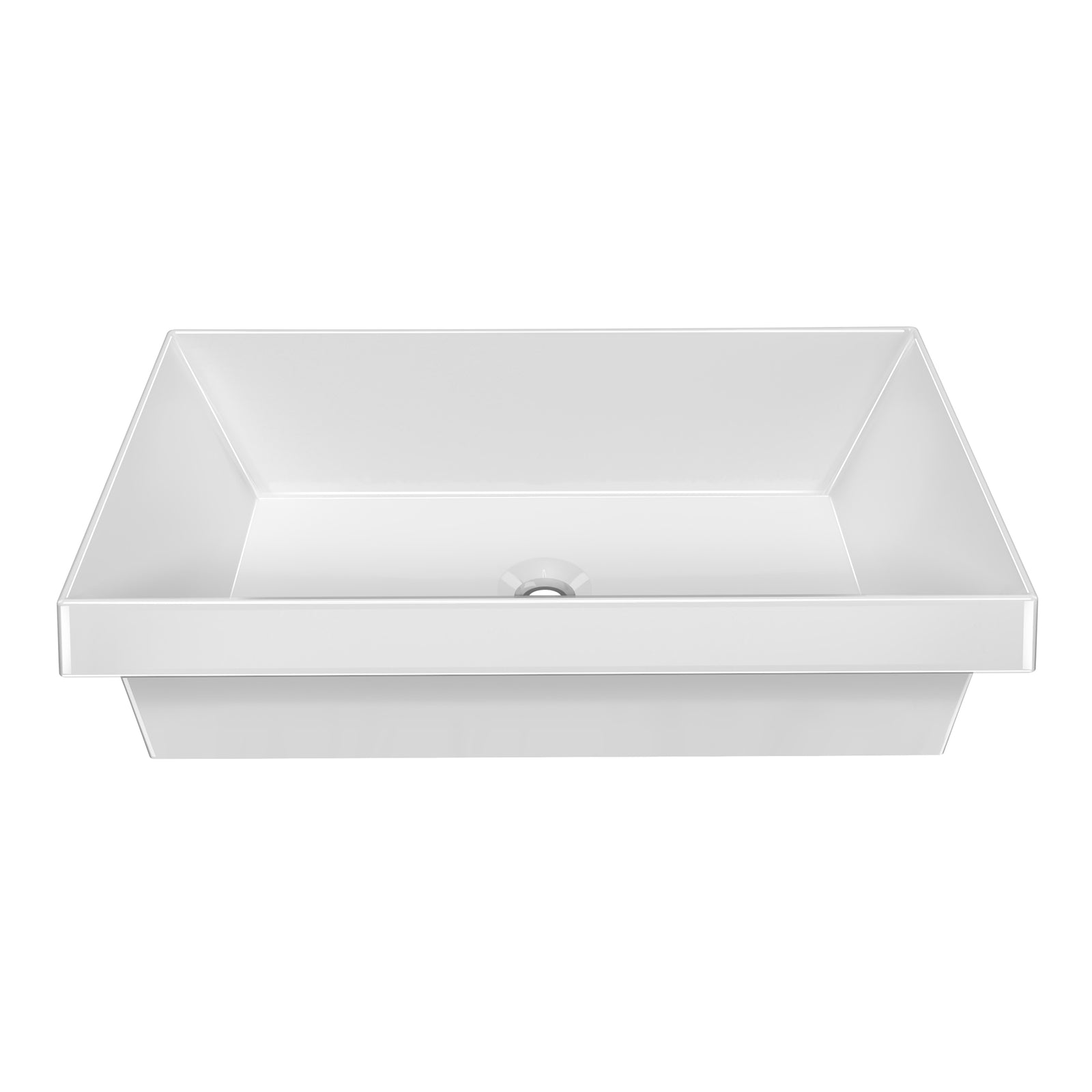 24" Rectangular Semi-Recessed Basin with Center Drain Location