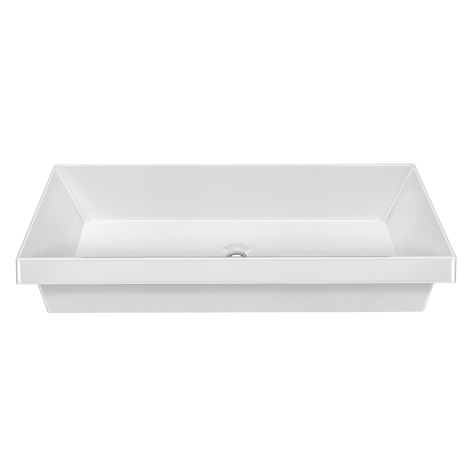 32" Rectangular Semi-Recessed Basin with Center Drain Location