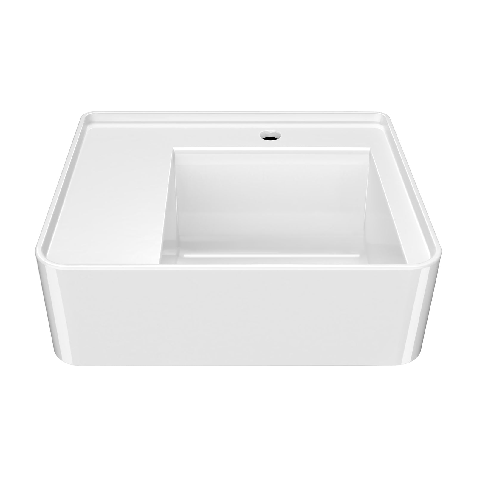 22" Rectangular Wall Mount Basin with Single Faucet Drilling and Rear Center Drain Location