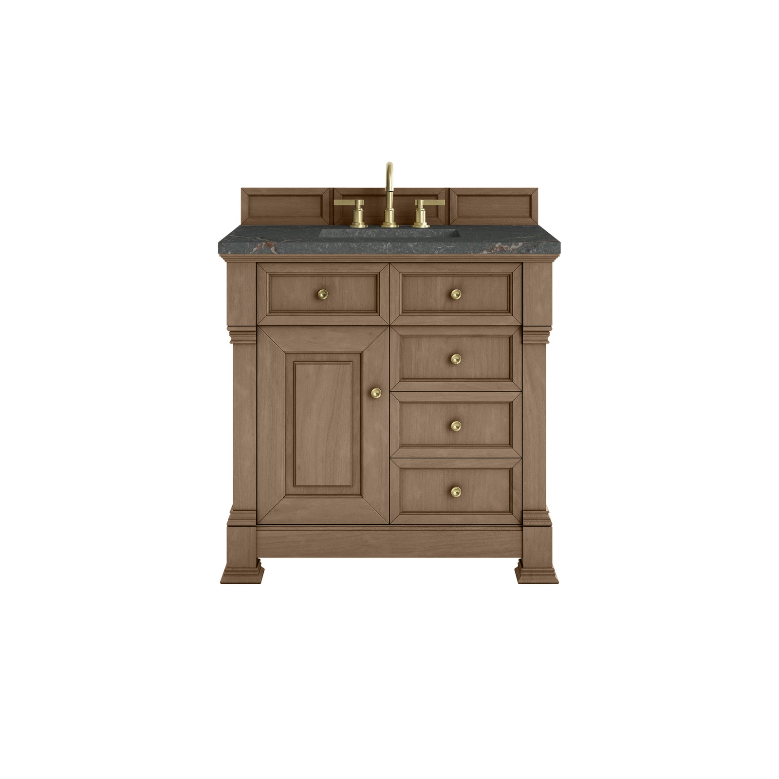 Brookfield 36" Single Vanity, Pecan w/ 3 CM Parisien Bleu Silestone®  Top