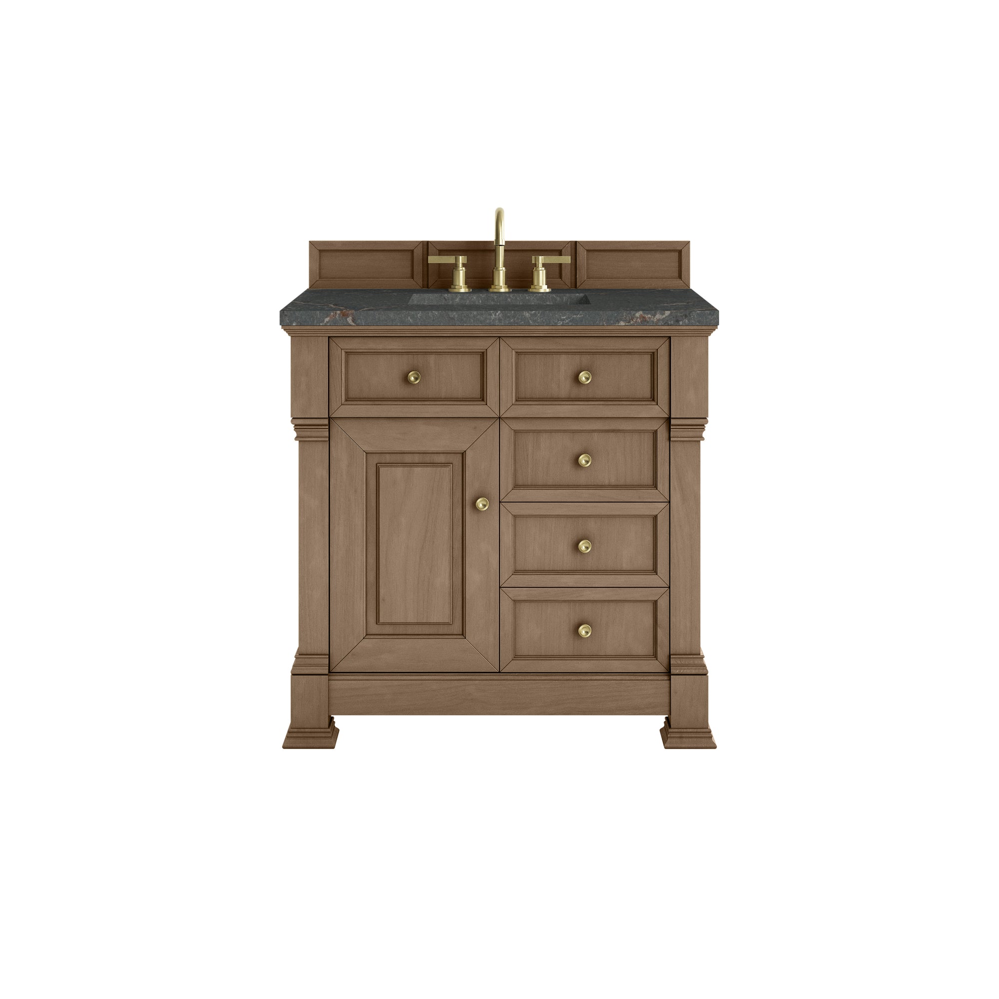 Brookfield 36" Single Vanity, Pecan w/ 3 CM Parisien Bleu Silestone®  Top