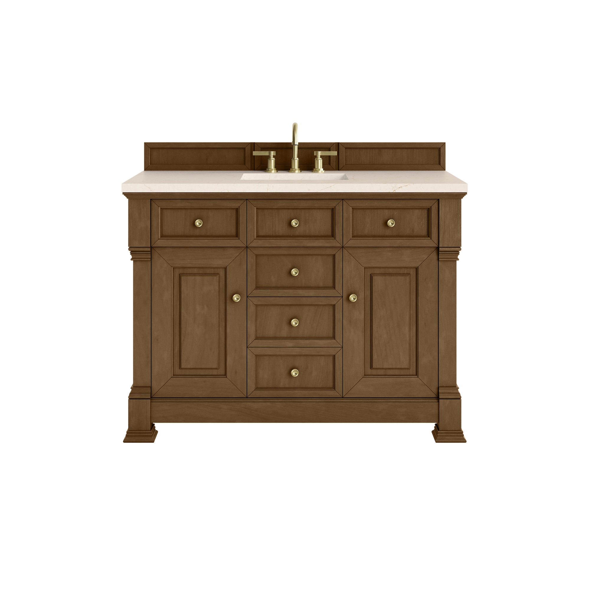 Brookfield 48" Single Vanity, Honey Oak w/ 3 CM Eternal Marfil Silestone® Top