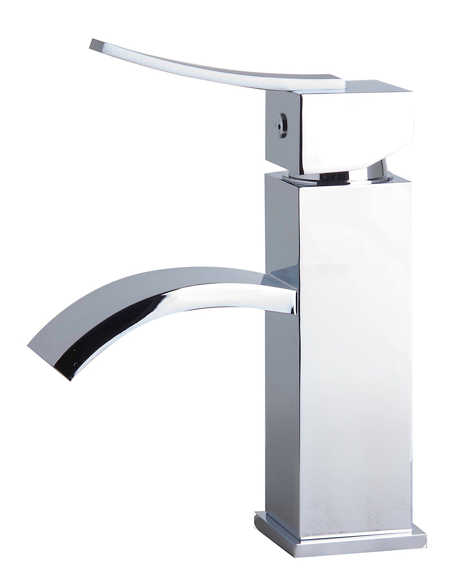 ALFI brand AB1258-PC Polished Chrome Square Body Curved Spout Single Lever Bathroom Faucet