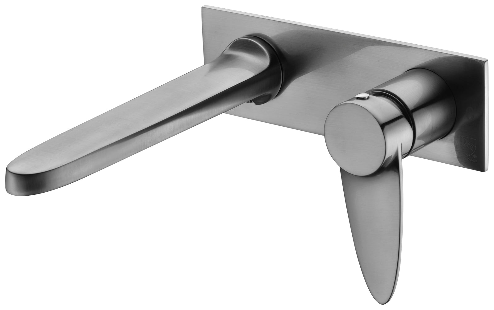 Brushed Nickel Wall Mounted Modern Bathroom Faucet