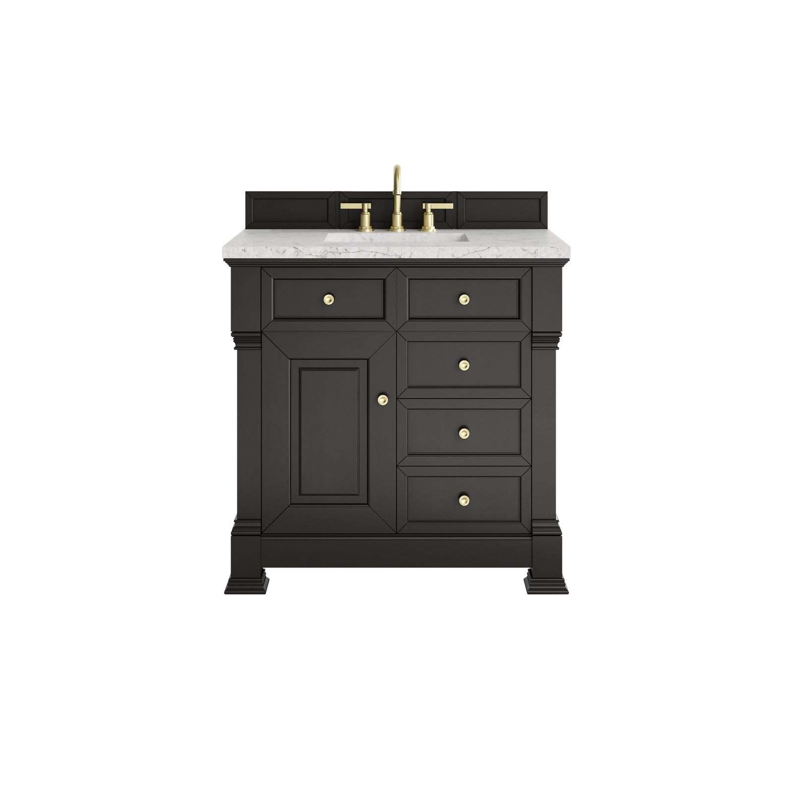 Brookfield 36" Single Vanity, Black Onyx w/ 3 CM Eternal Jasmine Pearl Silestone® Top