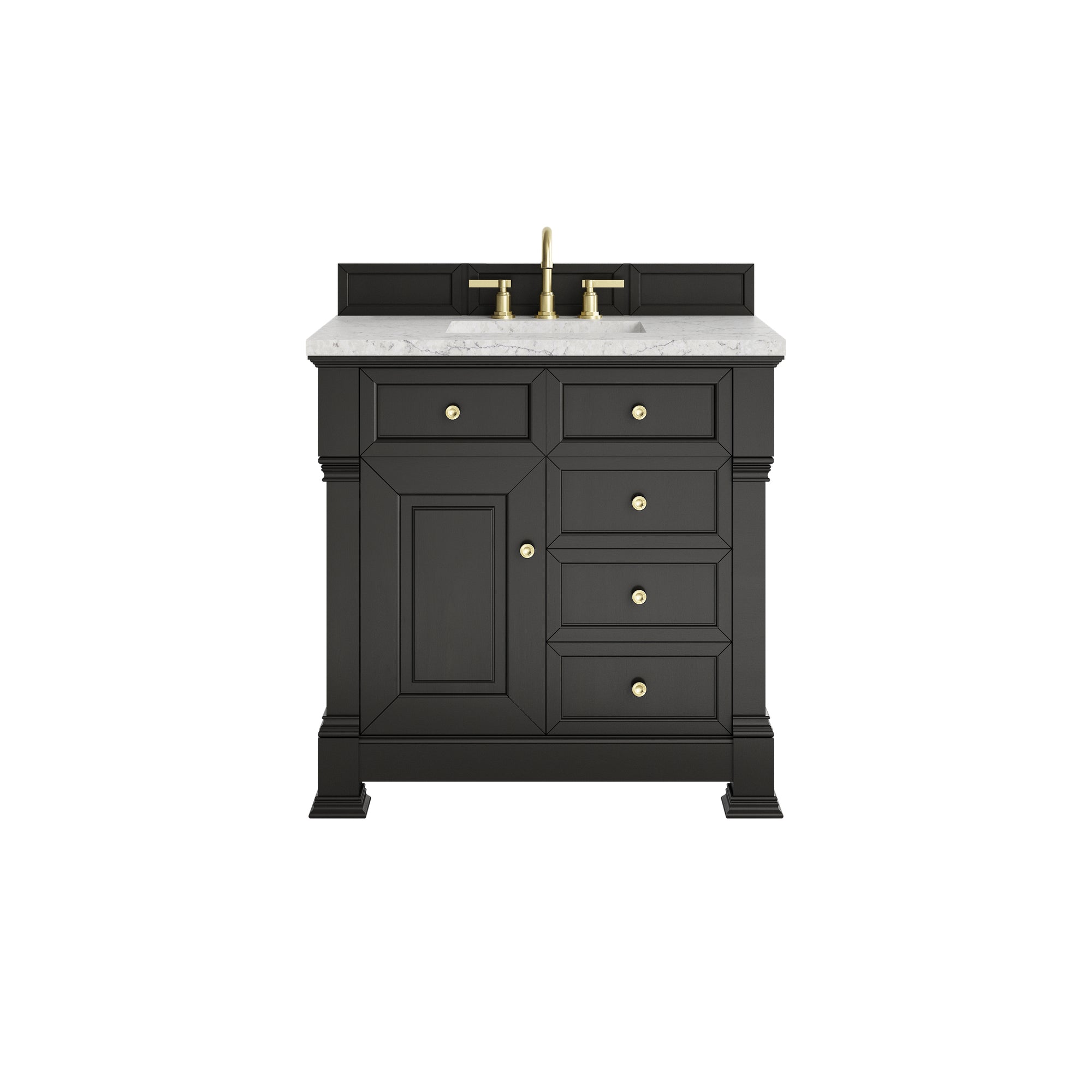 Brookfield 36" Single Vanity, Black Onyx w/ 3 CM Eternal Jasmine Pearl Silestone® Top