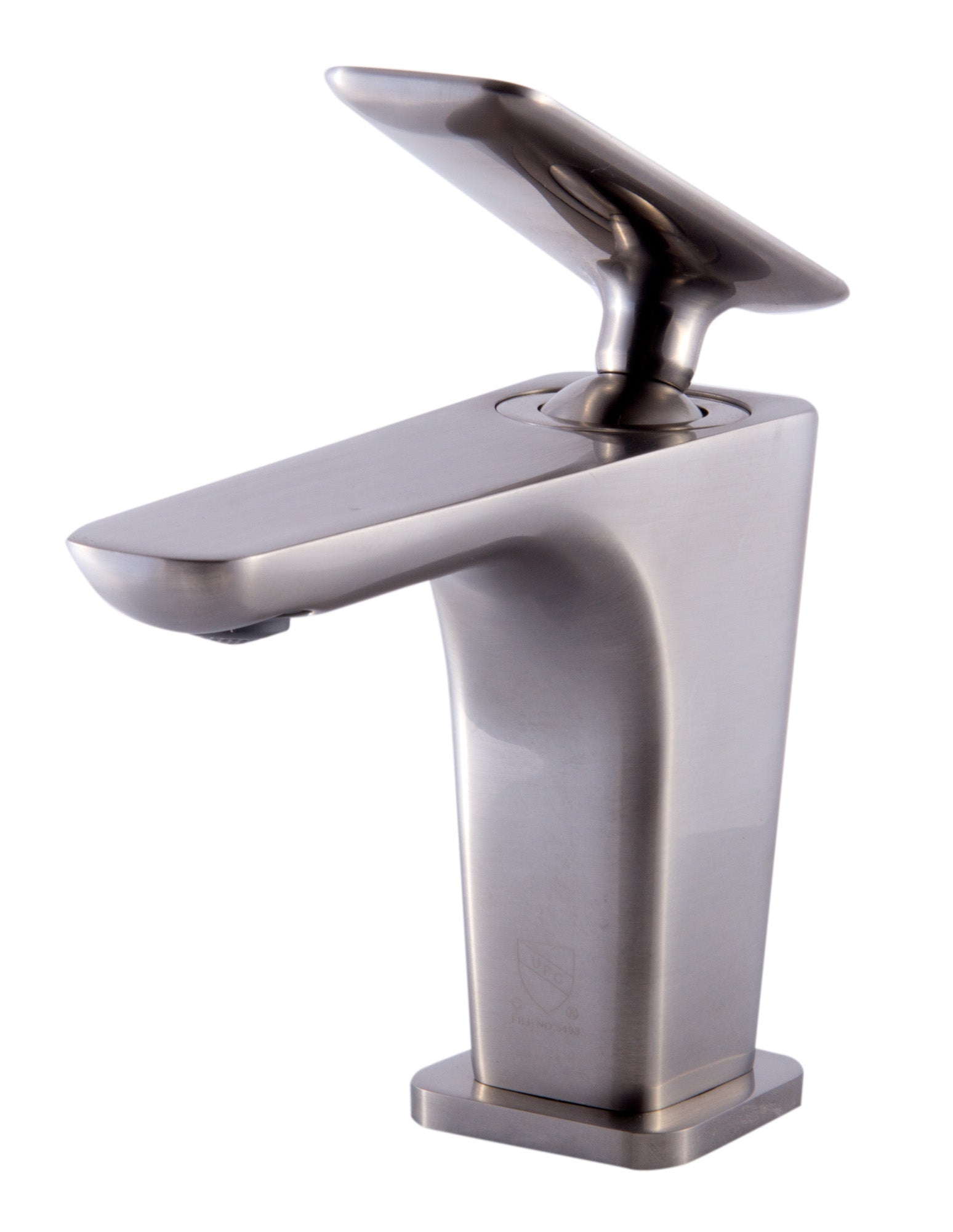Brushed Nickel Single Hole Modern Bathroom Faucet