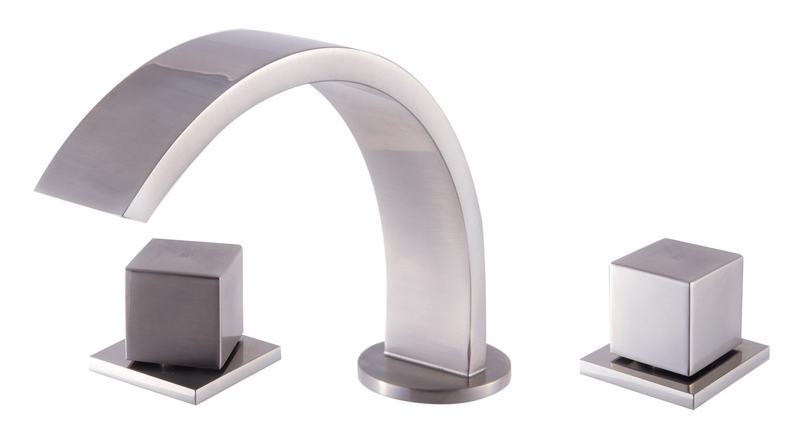 Brushed Nickel Modern Widespread Bathroom Faucet