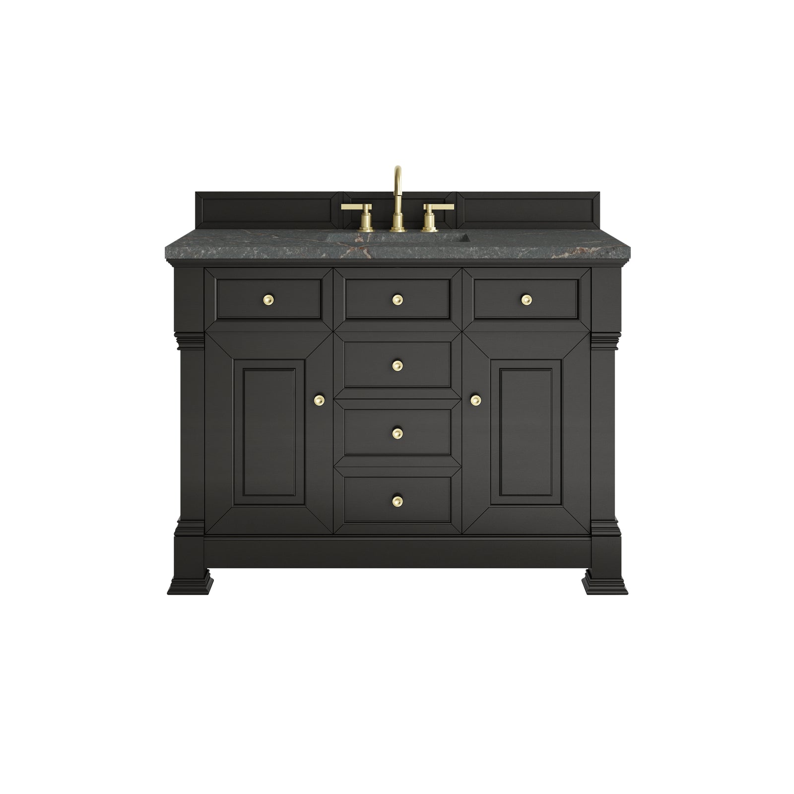 Brookfield 48" Single Vanity, Black Onyx w/ 3 CM Parisien Bleu Silestone® Top