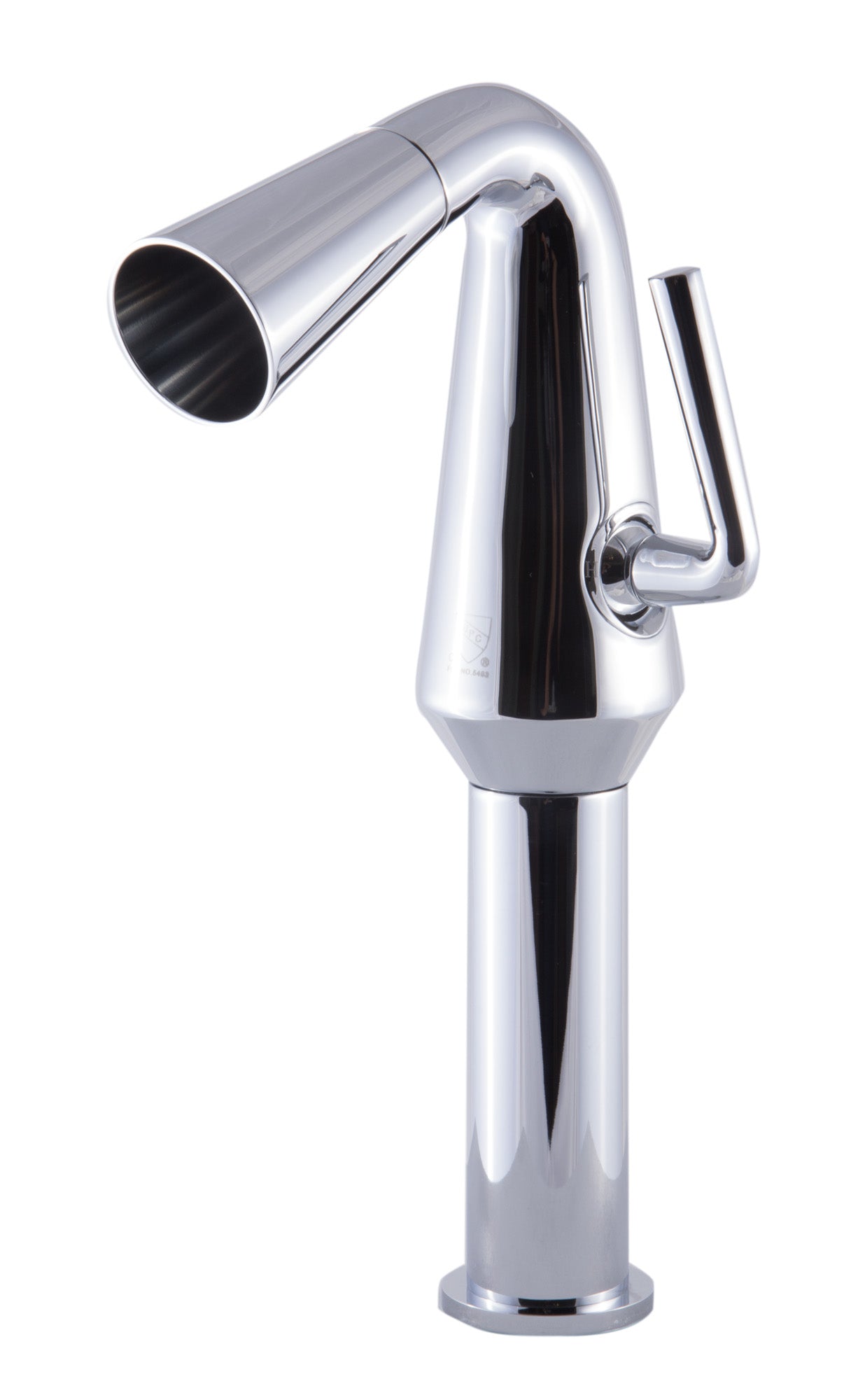 Polished Chrome Single Hole Tall Cone Waterfall Bathroom Faucet