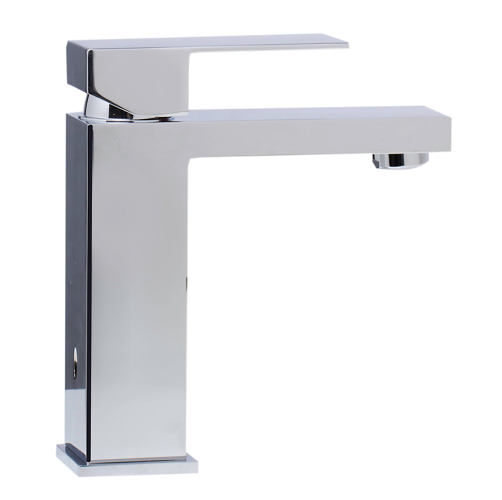 Polished Chrome Square Single Lever Bathroom Faucet