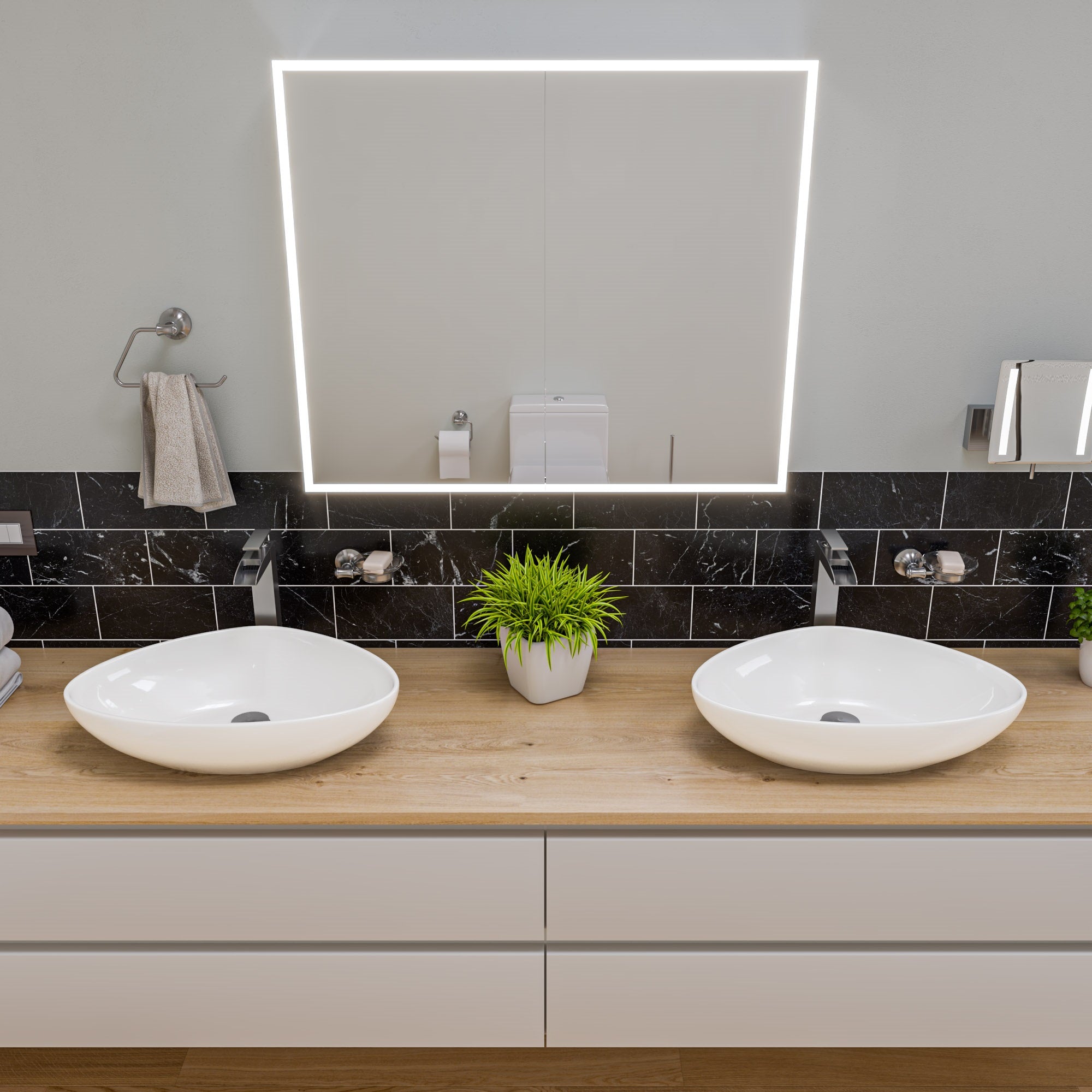 ALFI brand AB1597-BN Brushed Nickel Single Hole Tall Waterfall Bathroom Faucet