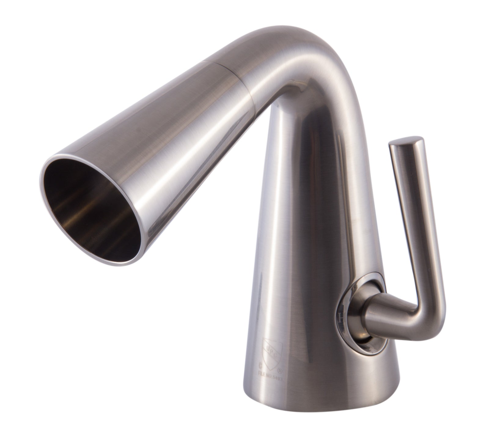 Brushed Nickel Single Hole Cone Waterfall Bathroom Faucet