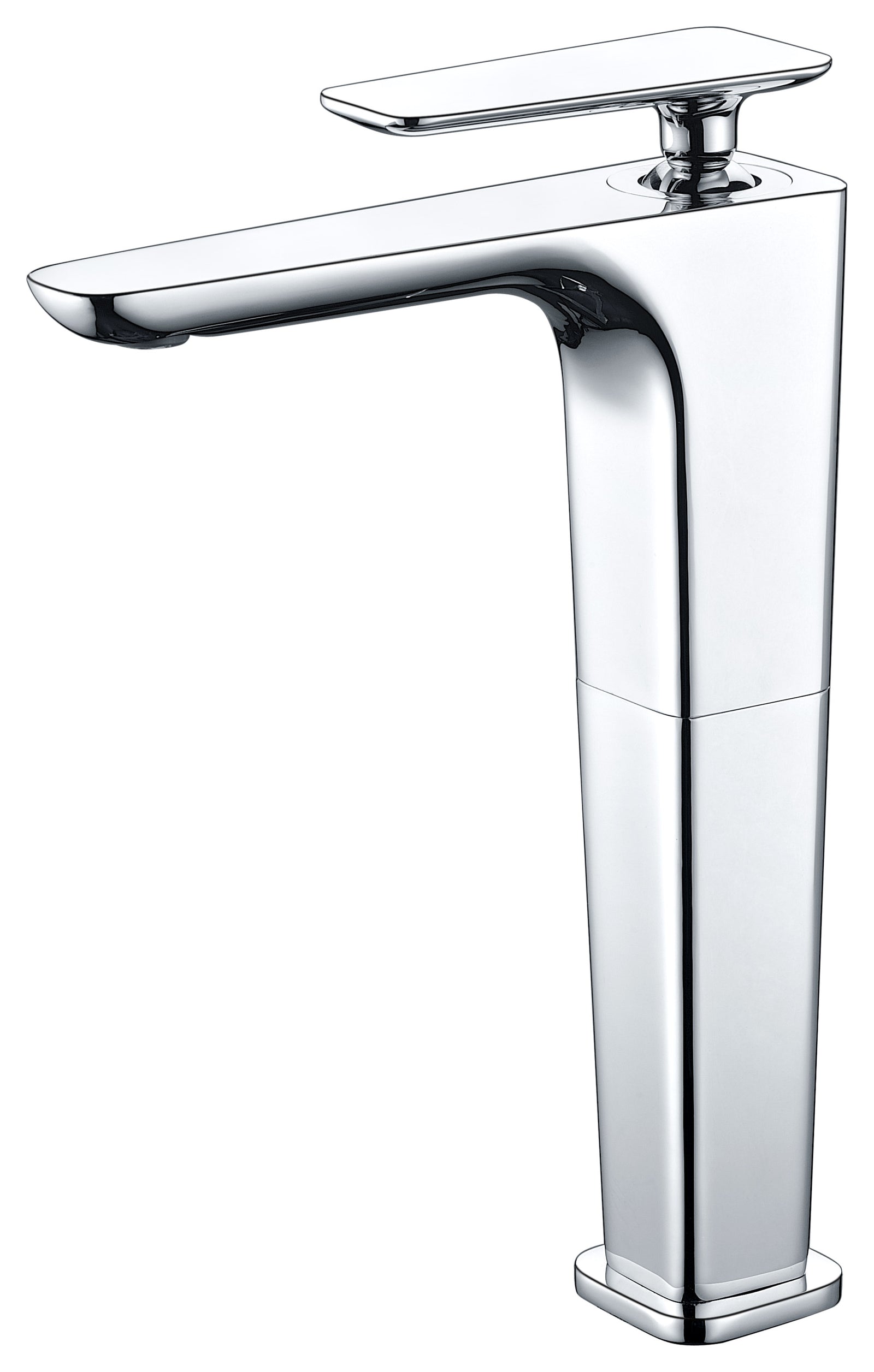 Polished Chrome Tall Single Hole Modern Bathroom Faucet