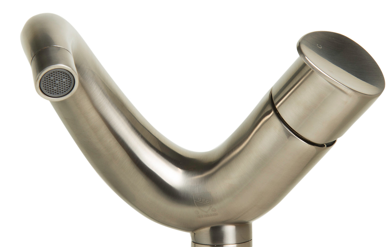 Tall Wave Brushed Nickel Single Lever Bathroom Faucet