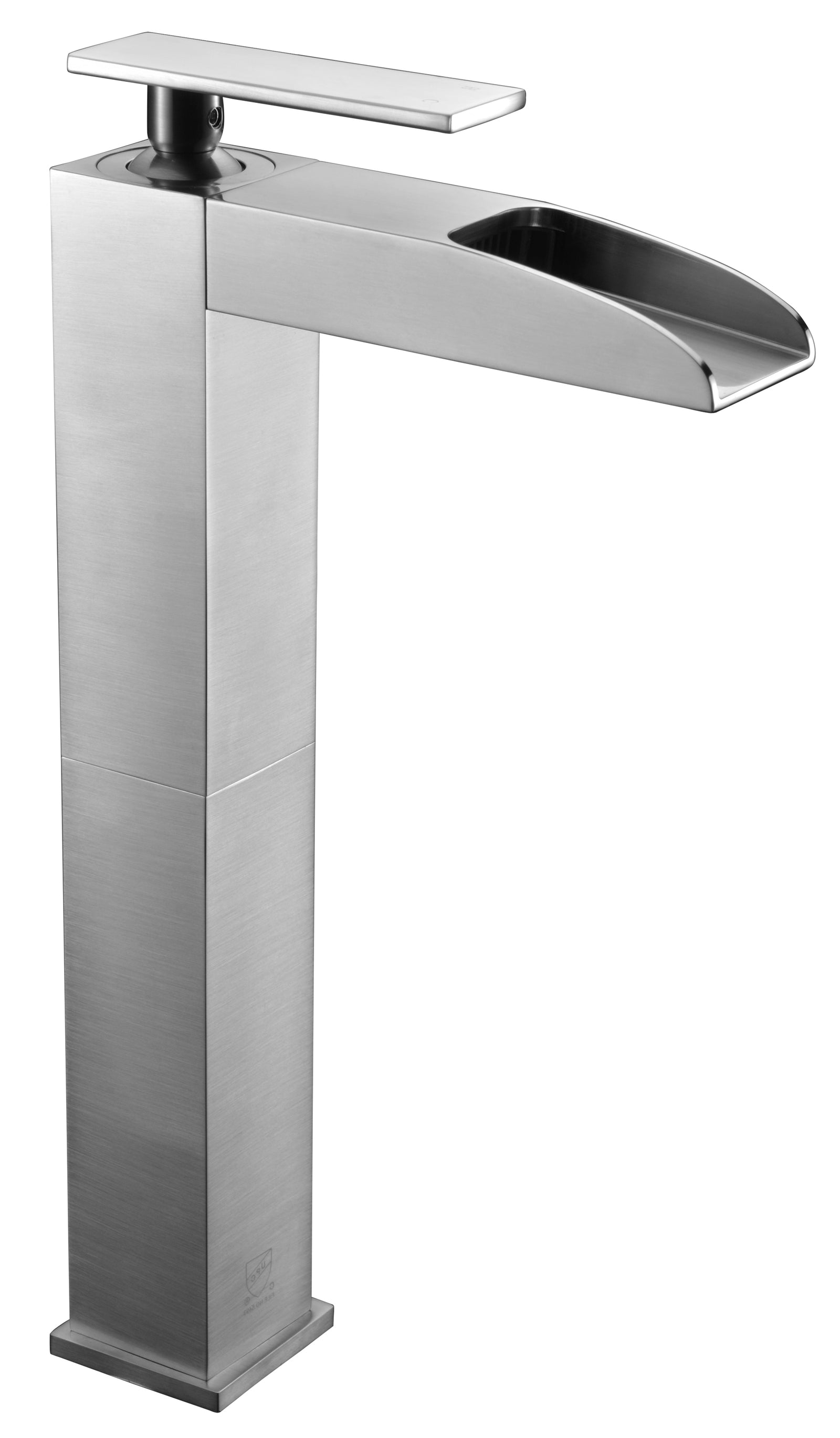 Brushed Nickel Single Hole Tall Waterfall Bathroom Faucet