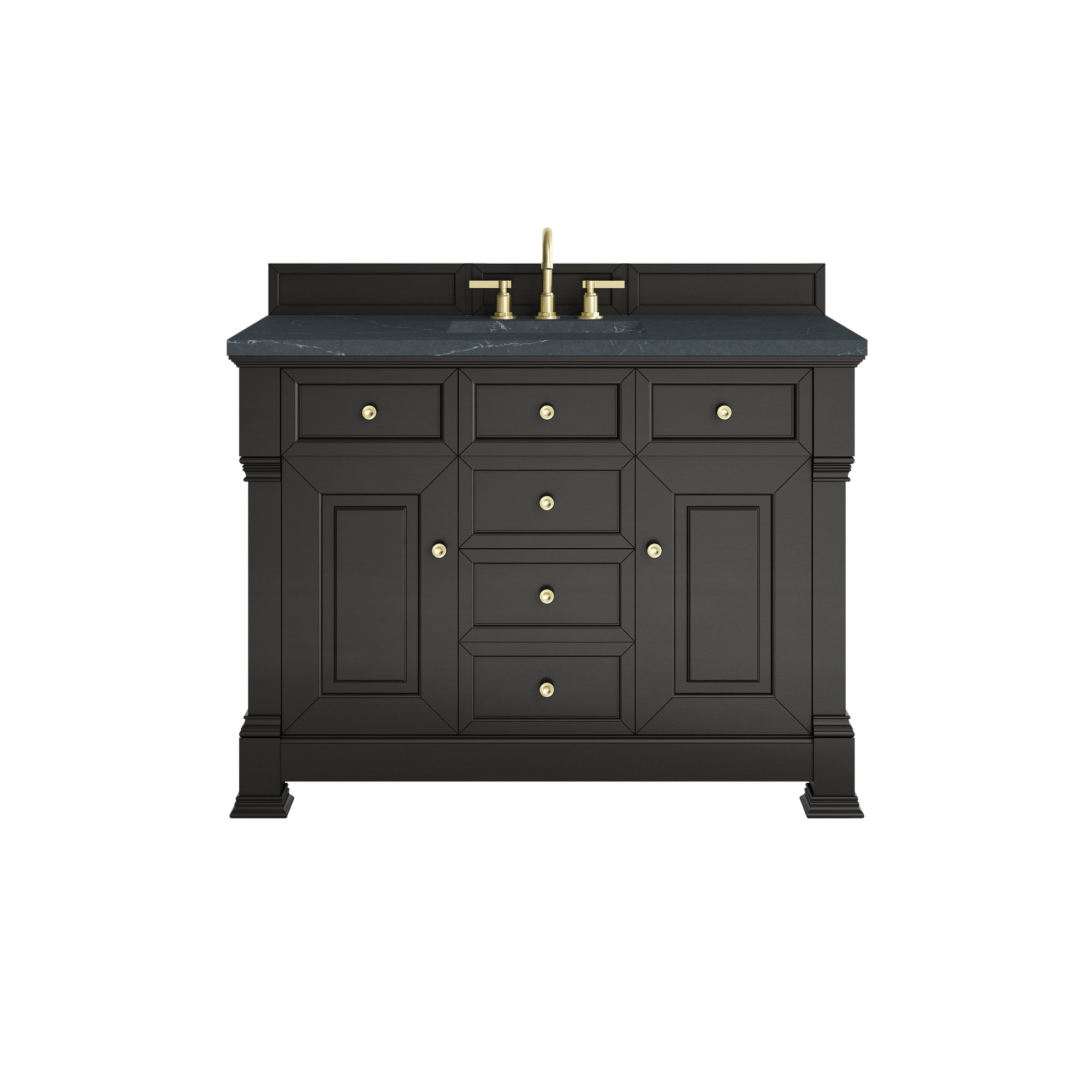 Brookfield 48" Single Vanity, Black Onyx w/3 CM Charcoal Soapstone Silestone® Top
