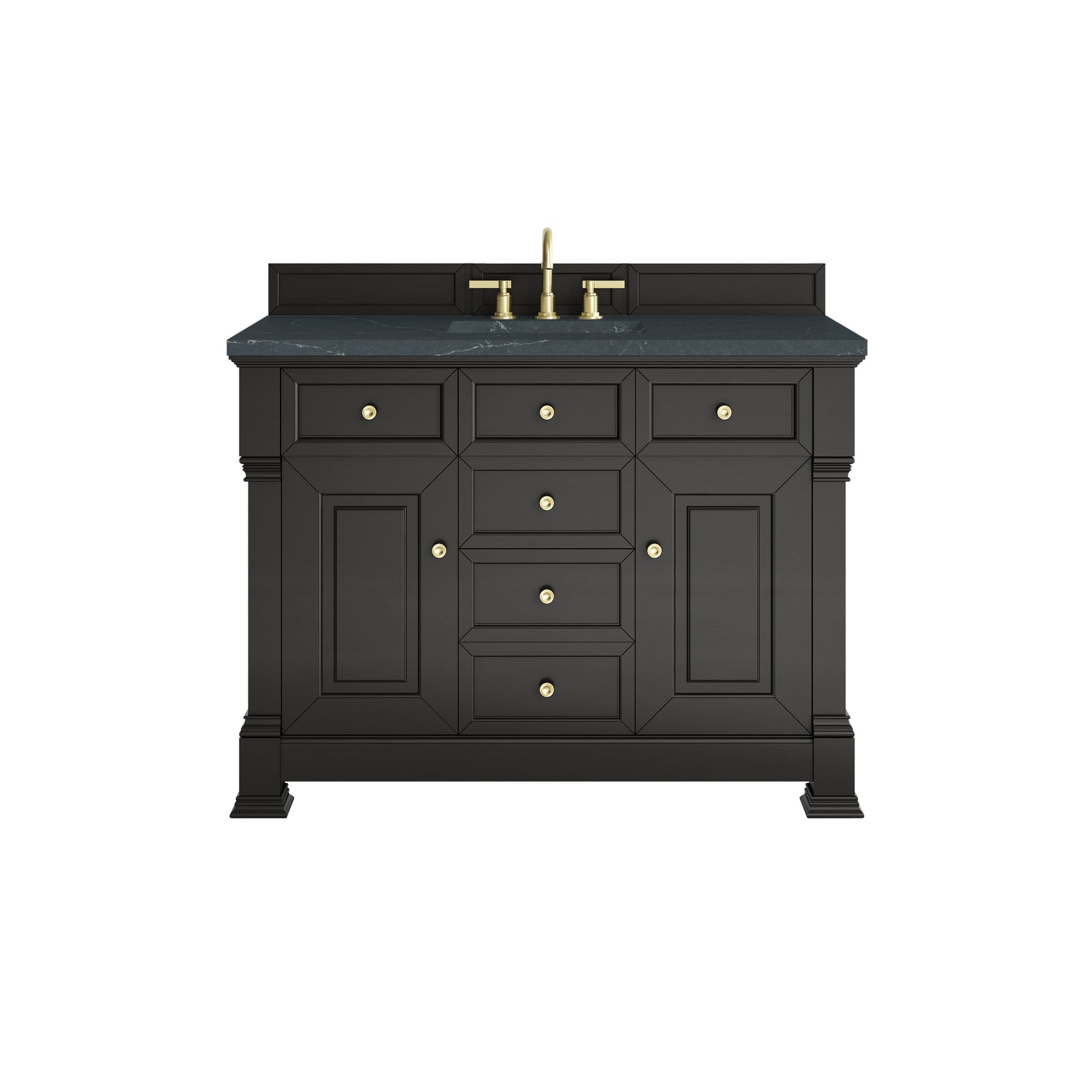 Brookfield 48" Single Vanity, Black Onyx w/3 CM Charcoal Soapstone Silestone® Top