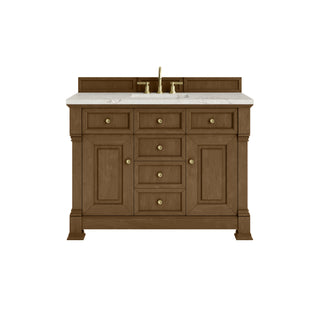 Brookfield 48" Single Vanity, Honey Oak w/ 3 CM Victorian Silver Silestone® Top