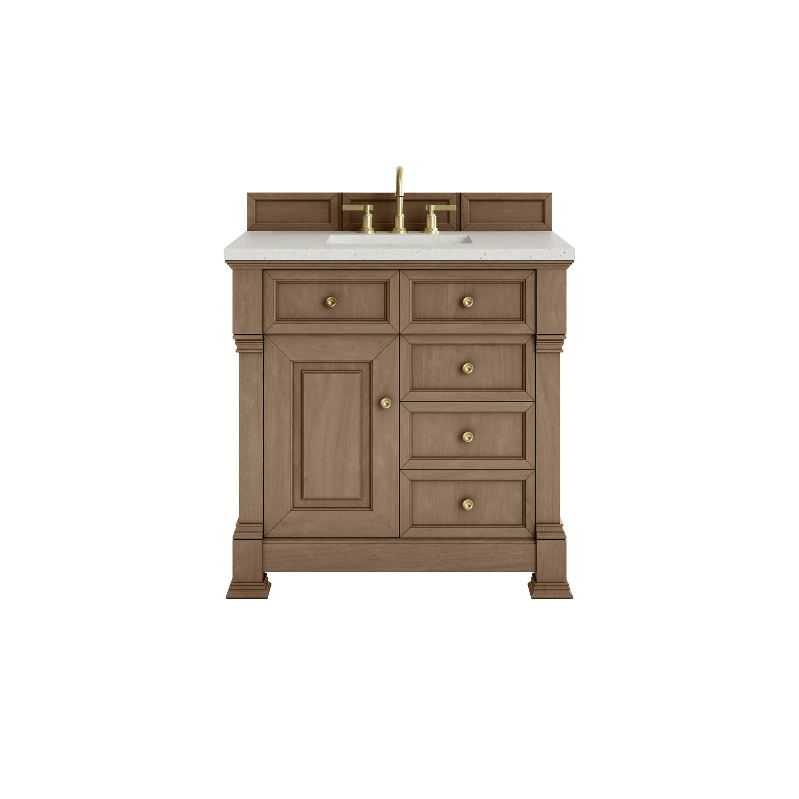 Brookfield 36" Single Vanity, Pecan w/ 3 CM Lime Delight Silestone® Top