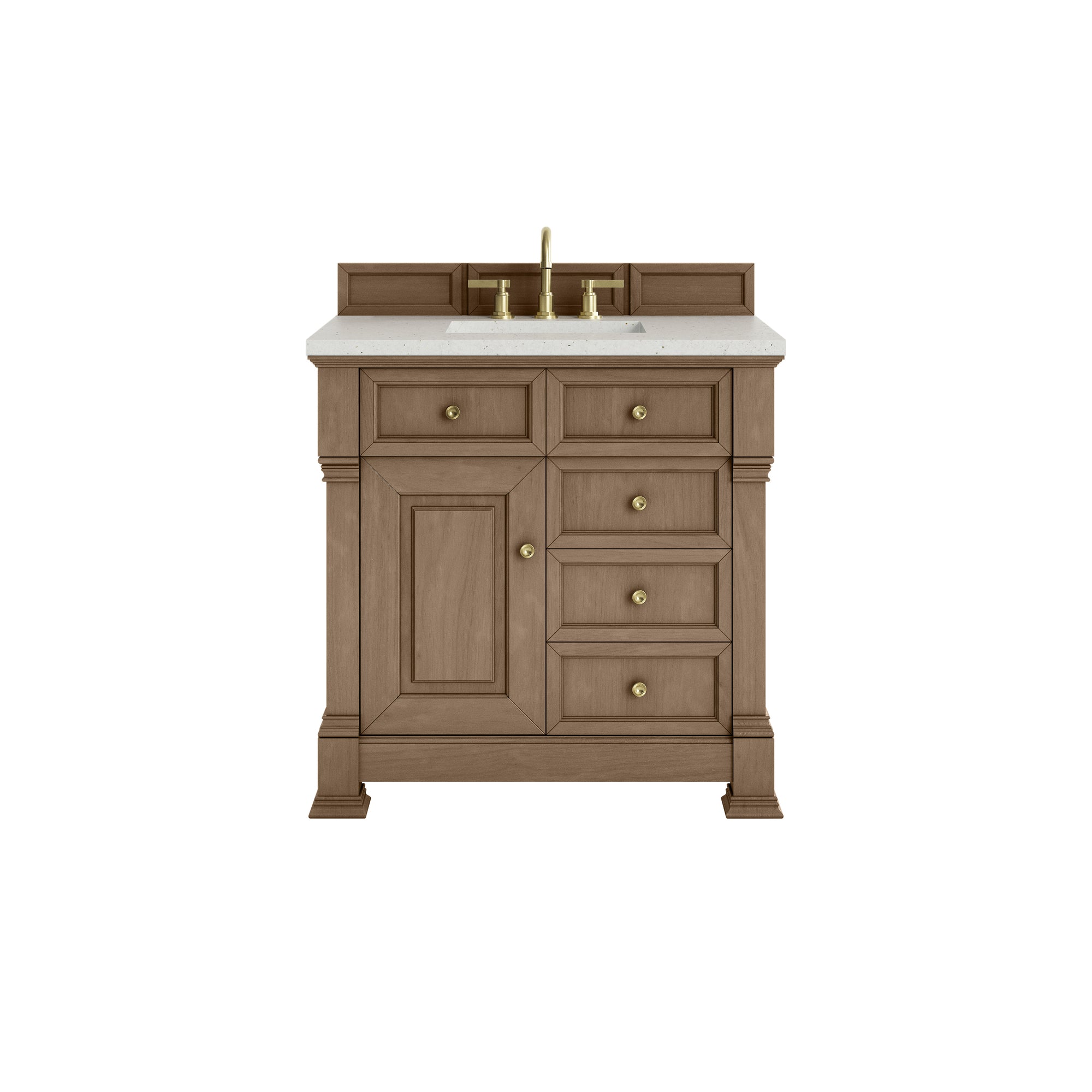 Brookfield 36" Single Vanity, Pecan w/ 3 CM Lime Delight Silestone® Top