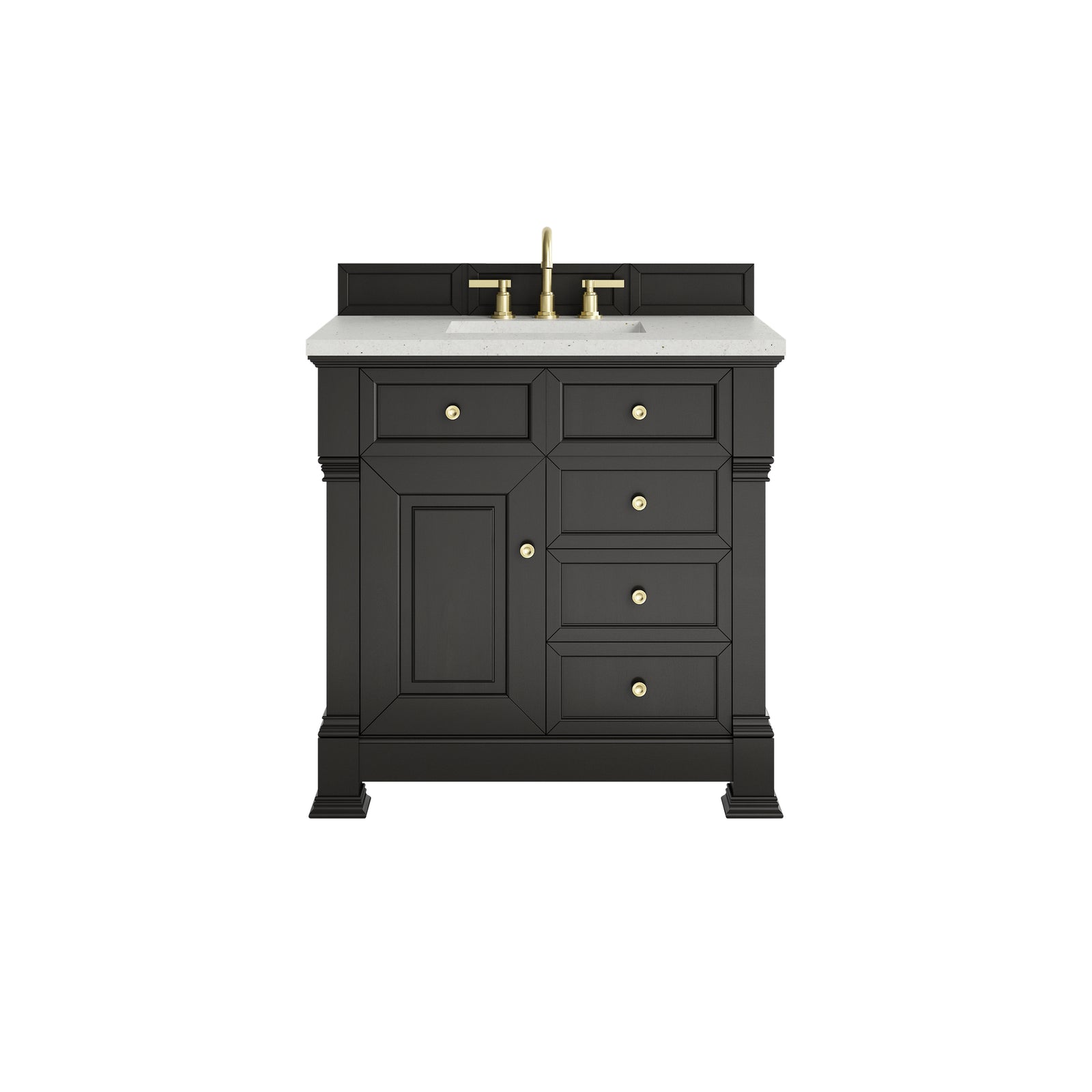 Brookfield 36" Single Vanity, Black Onyx w/ 3 CM Lime Delight Silestone® Top