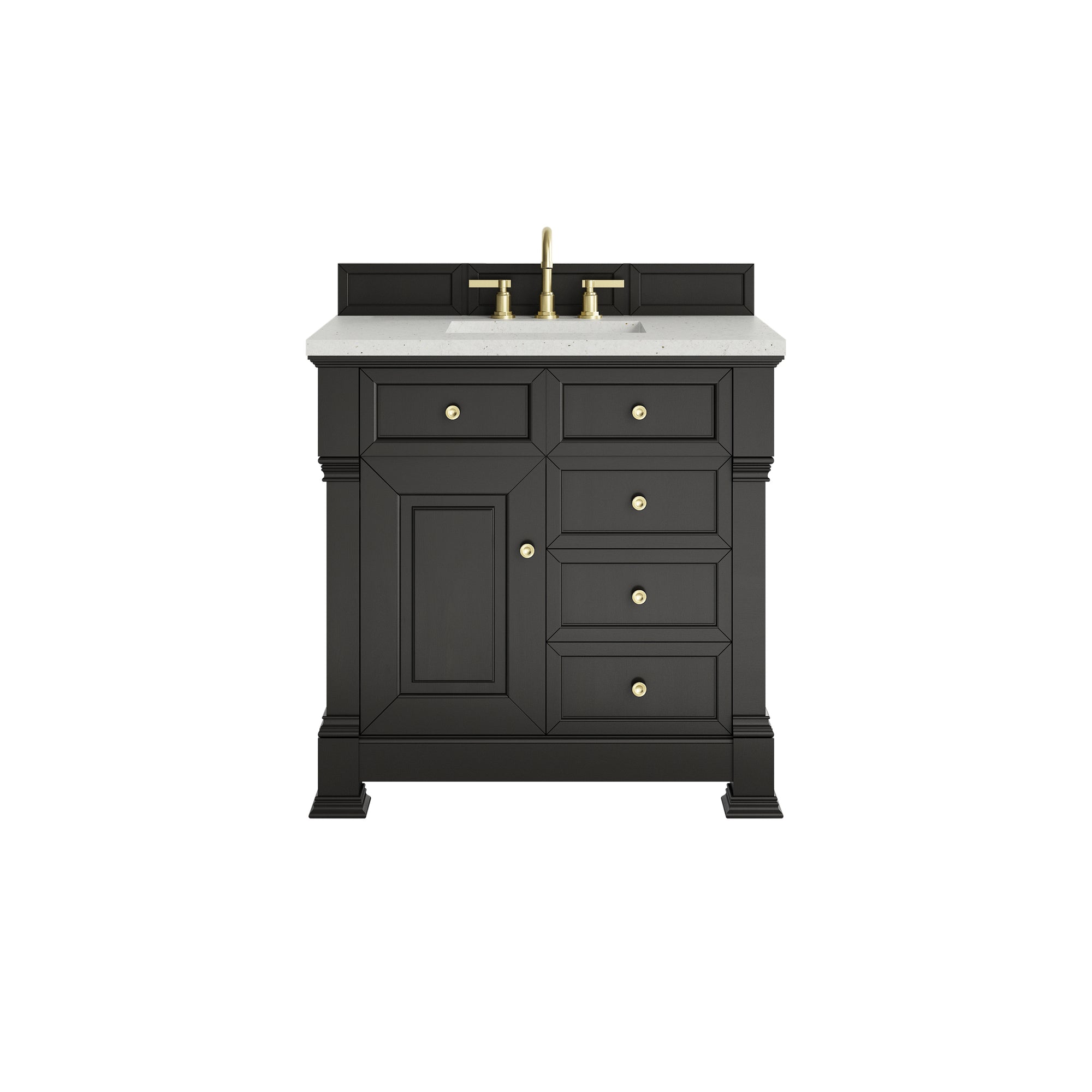 Brookfield 36" Single Vanity, Black Onyx w/ 3 CM Lime Delight Silestone® Top