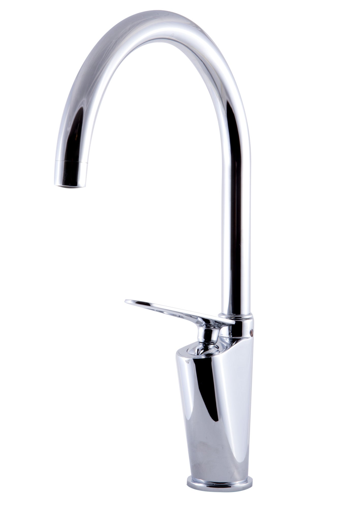 Polished Chrome Gooseneck Single Hole Bathroom Faucet