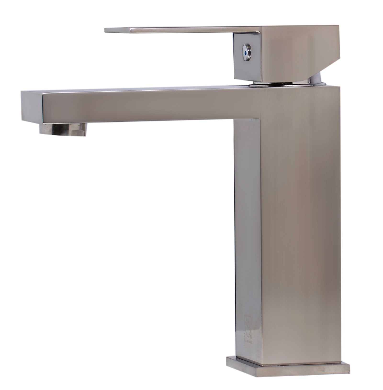Brushed Nickel Square Single Lever Bathroom Faucet