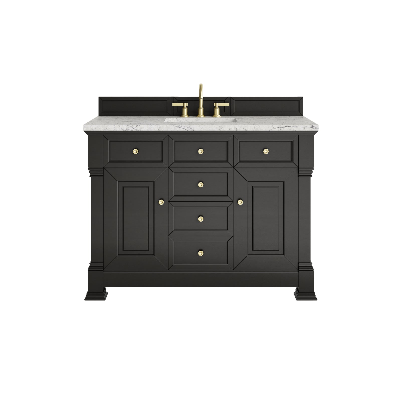 Brookfield 48" Single Vanity, Black Onyx w/ 3 CM Eternal Jasmine Pearl Silestone® Top