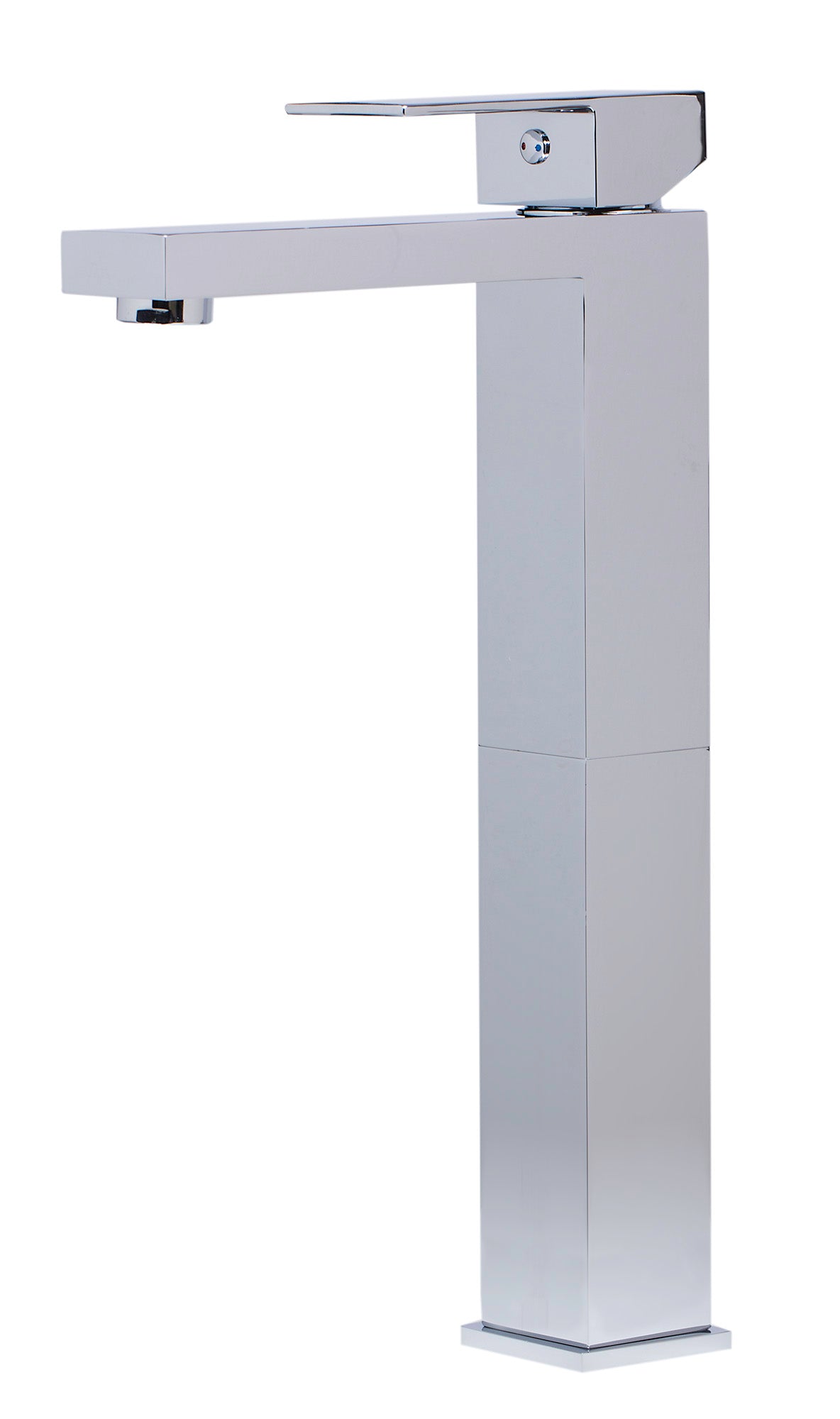 Polished Chrome Tall Square Single Lever Bathroom Faucet