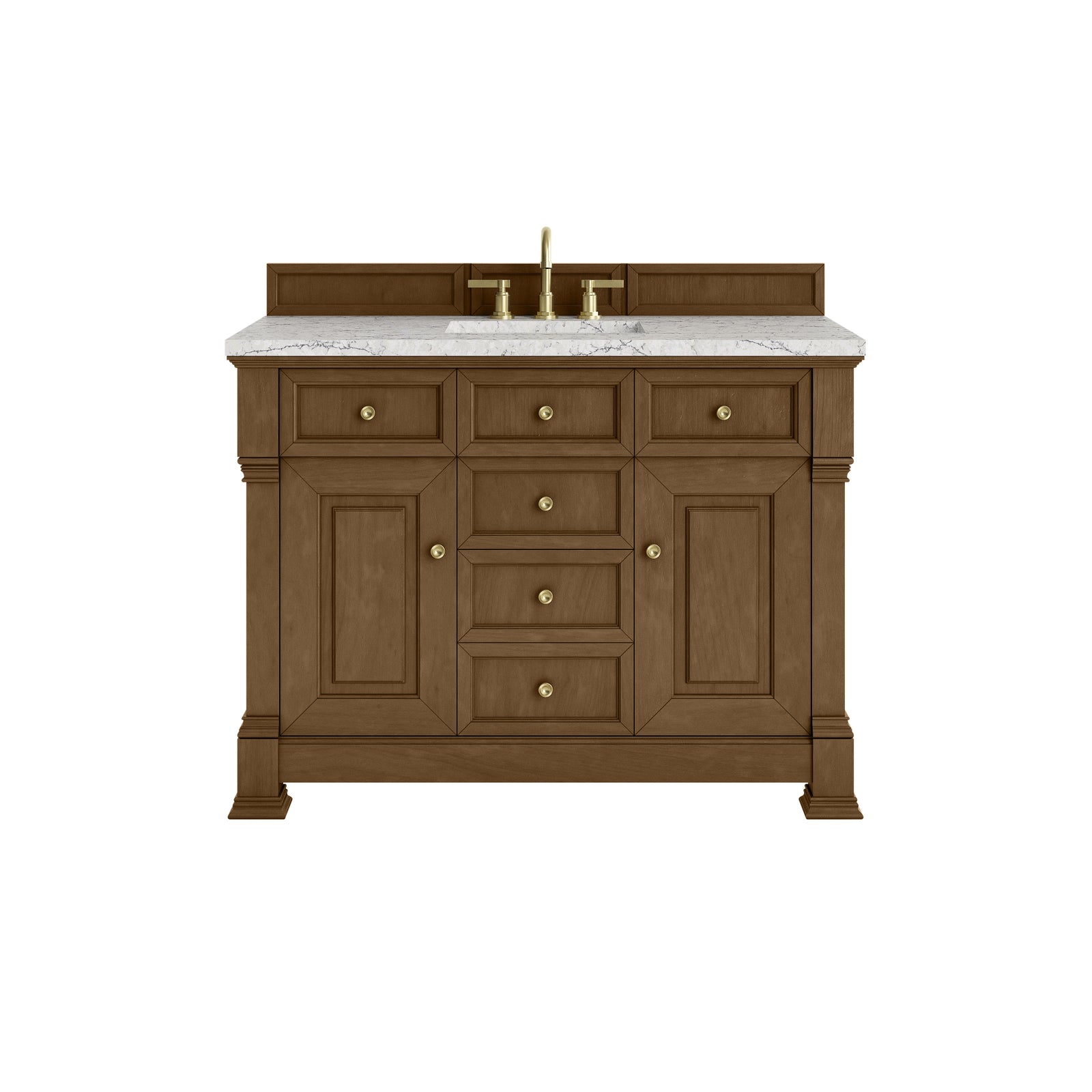 Brookfield 48" Single Vanity, Honey Oak w/ 3 CM Eternal Jasmine Pearl Silestone® Top