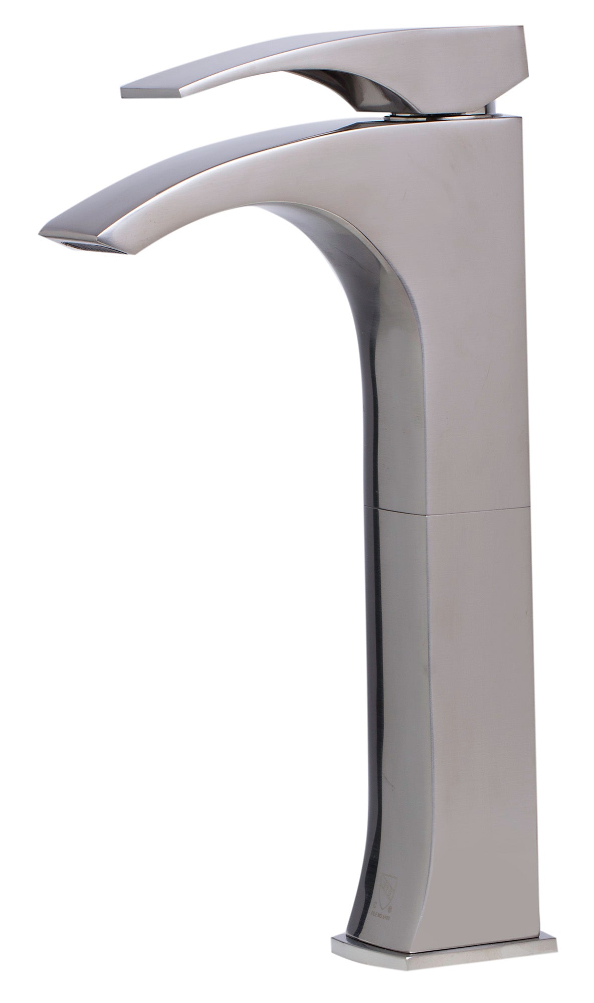 Tall Brushed Nickel Single Lever Bathroom Faucet