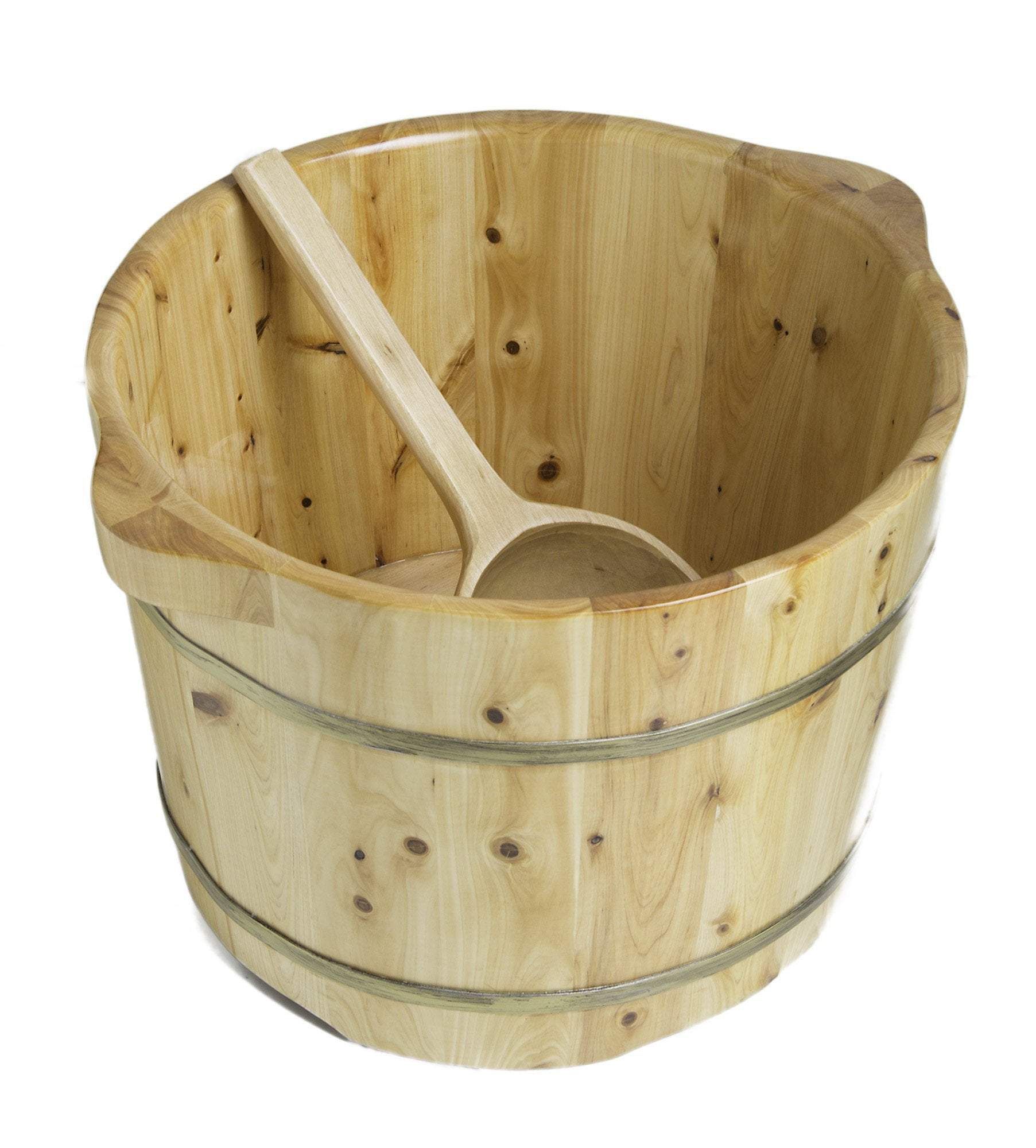 alfi 15 solid cedar wood foot soaking barrel bucket with matching spoon ab6604