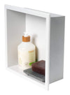 ALFI brand 12&quot; x 12&quot; White Matte Stainless Steel Square Single Shelf Bath Shower Niche