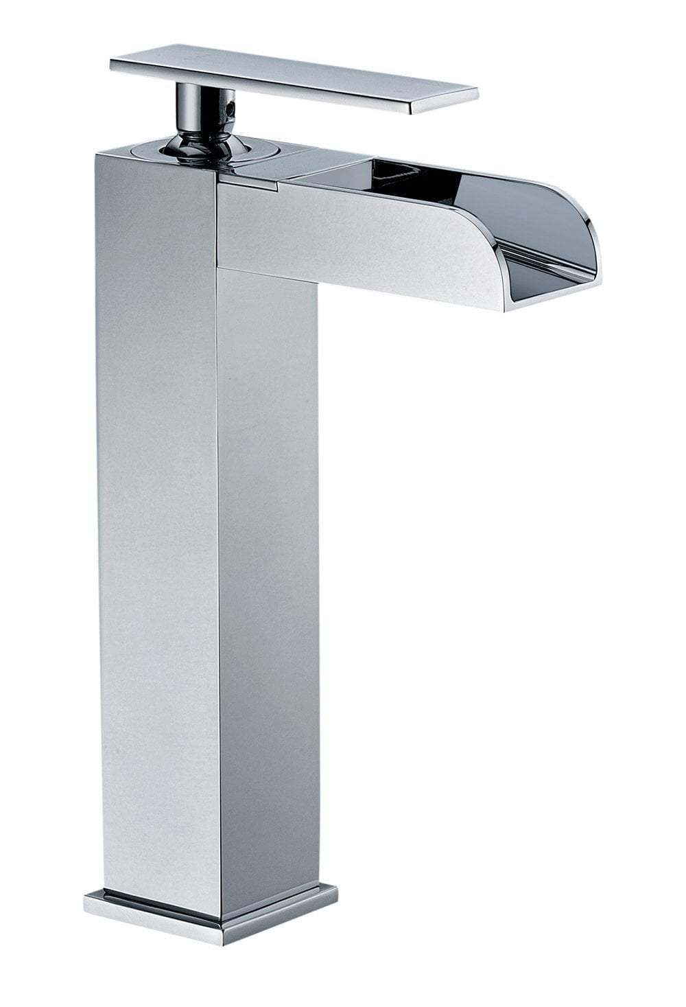 Polished Chrome Single Hole Tall Waterfall Bathroom Faucet