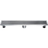 24&quot; Modern Stainless Steel Linear Shower Drain with Groove Lines