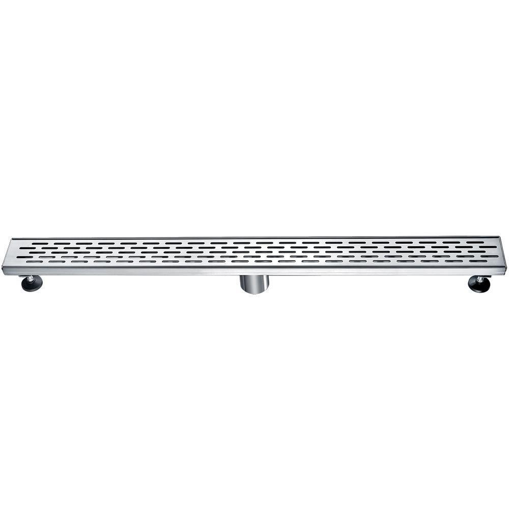 32" Modern Stainless Steel Linear Shower Drain with Groove Holes