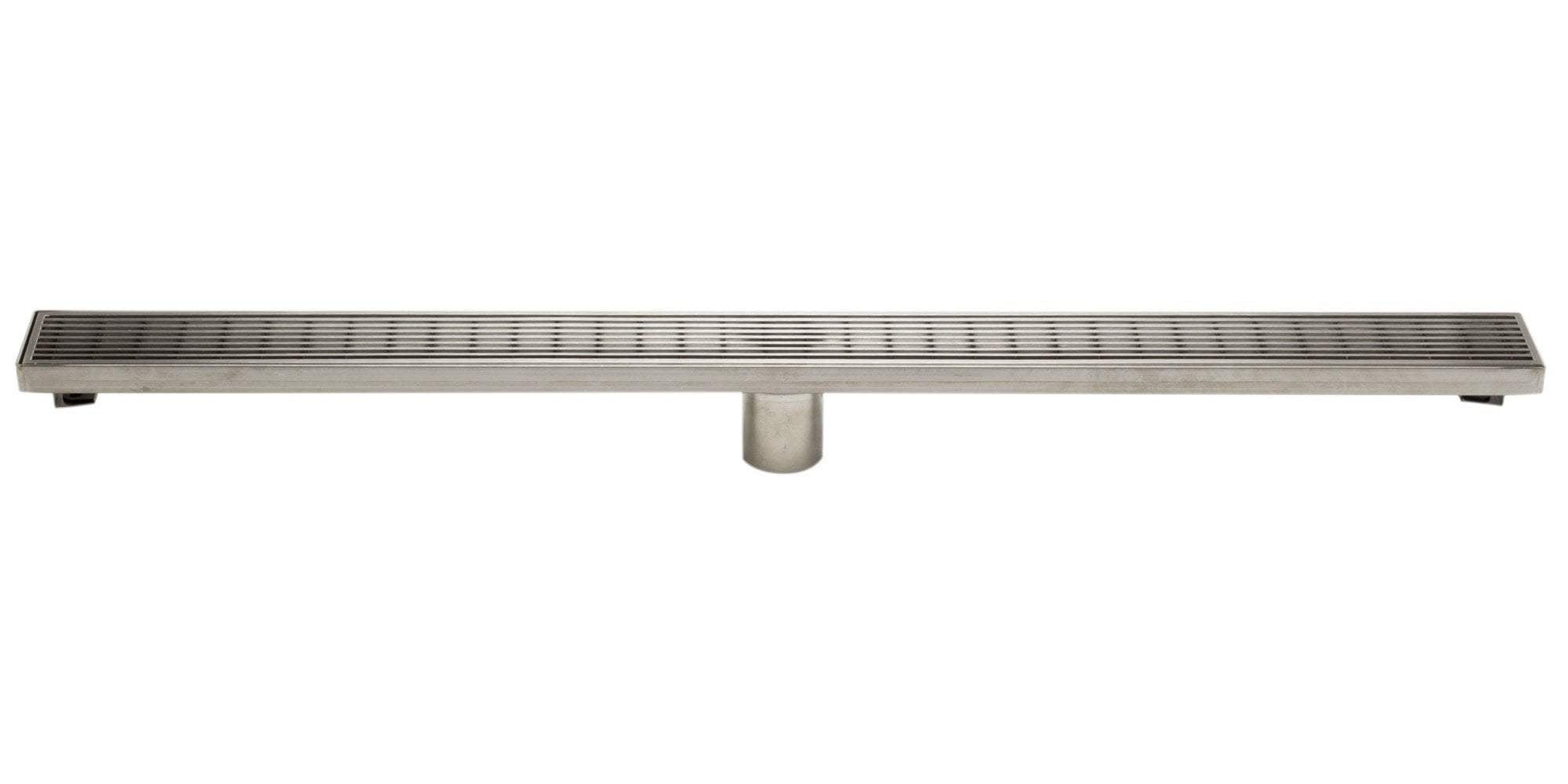 36" Modern Stainless Steel Linear Shower Drain with Groove Lines
